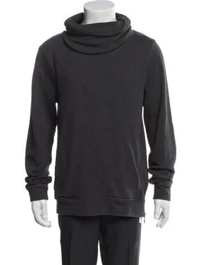 Pre-owned Allsaints Turtleneck Long Sleeve Hoodie In Gray