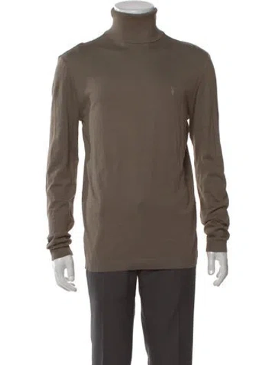 Pre-owned Allsaints Turtleneck Long Sleeve Pullover In Green