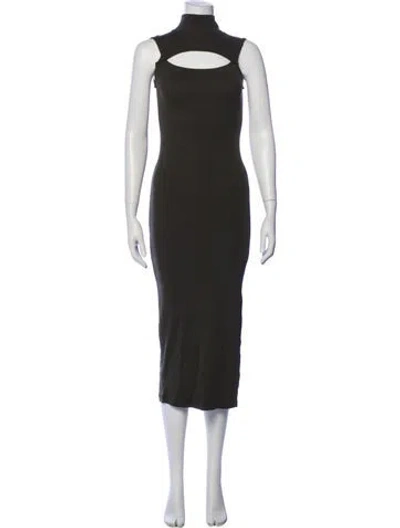 Pre-owned Allsaints Turtleneck Midi Length Dress W/ Tags In Green