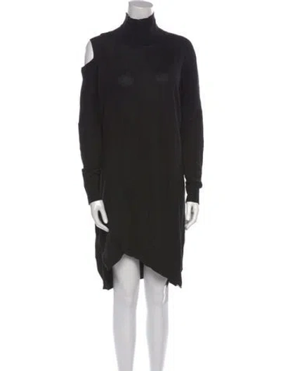 Pre-owned Allsaints Turtleneck Mini Dress In Black