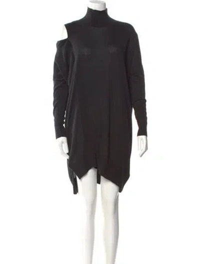 Pre-owned Allsaints Turtleneck Mini Dress In Gray