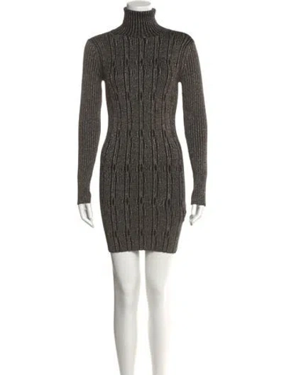 Pre-owned Allsaints Turtleneck Mini Dress In Multi