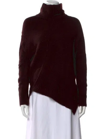 Pre-owned Allsaints Turtleneck Sweater In Burgundy