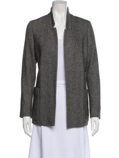 Pre-owned Allsaints Tweed Pattern Blazer In Gray