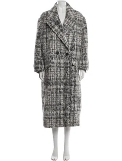 Pre-owned Allsaints Tweed Pattern Coat In Grey