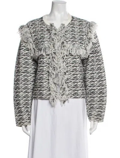 Pre-owned Allsaints Tweed Pattern Jacket In Black/white
