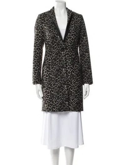 Pre-owned Allsaints Tweed Pattern Peacoat In Black