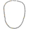 Allsaints Two-tone Geometric Beaded Necklace In Two Tone