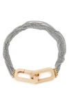 Allsaints Two-tone Layered Chain Bracelet In Metallic