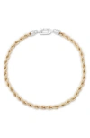 Allsaints Two-tone Rope Chain Necklace In Two Tone