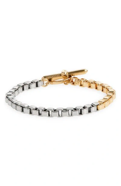 Allsaints Two-tone Toggle Chain Bracelet In Gold