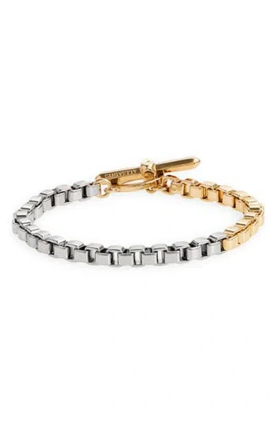 Allsaints Two-tone Toggle Chain Bracelet In Metallic