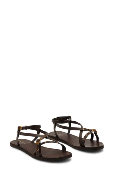 Allsaints Tyla Eyelet Ankle Strap Sandal In Brown