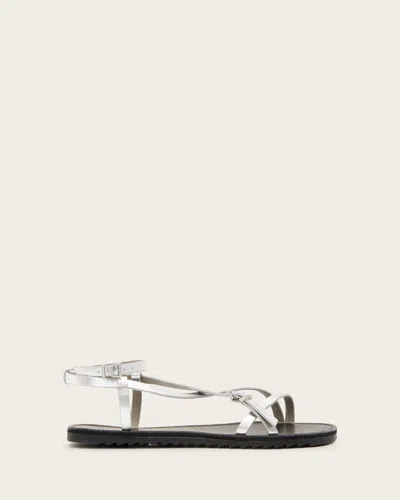 Allsaints Tyla Ankle Strap Sandal In Silver