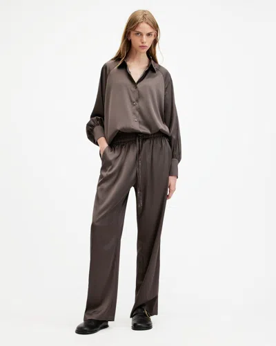 Allsaints Tyler High Rise Abstract Print Pants In Gray