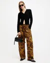Allsaints Tyler High Rise Abstract Print Pants In Teresa Deep Yellow