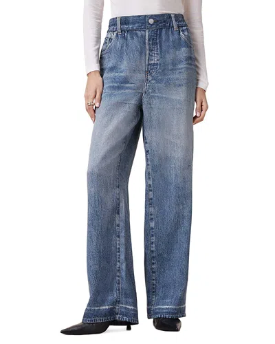 Allsaints Tyler High Rise Illusion Jeans In Mid Indigo