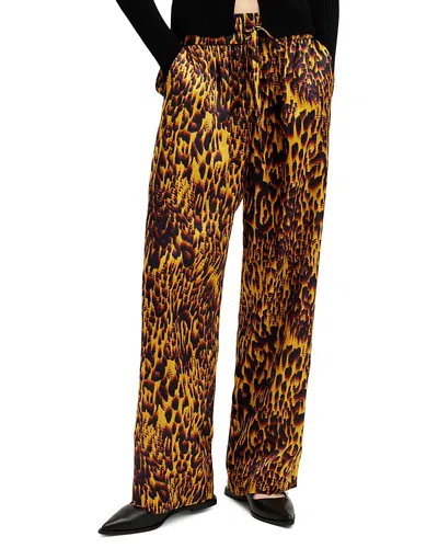 Allsaints Tyler High Rise Abstract Print Pants In Teresa Deep Yellow