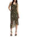Allsaints Ulla Kora Floral Mesh Slipdress In Khaki Green