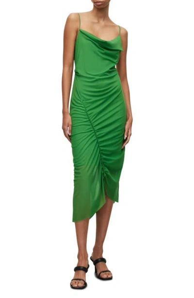 Allsaints Ulla Mesh Slipdress In Strong Green