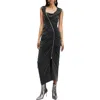 Allsaints Umbra Asymmetric Ruched Dress In Black