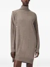 Allsaints Umi Roll-neck Mini Dress In Gray