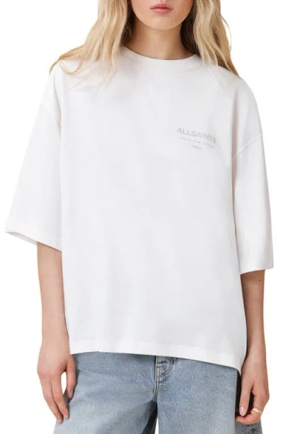Allsaints Under Amelie Oversize Cotton Graphic T-shirt In White