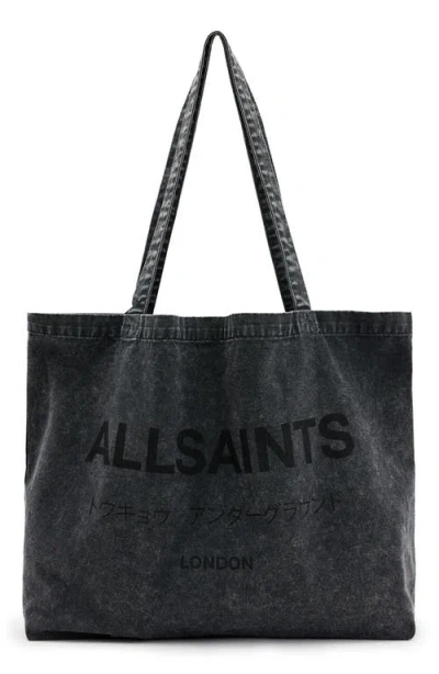 Allsaints Underground Aci Denim Tote In Jackson Blue