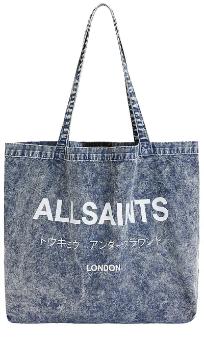 Allsaints Underground Acid Tote In Costello Blue