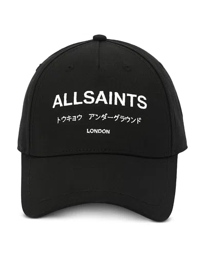 Allsaints Underground Baseball Cap In Black