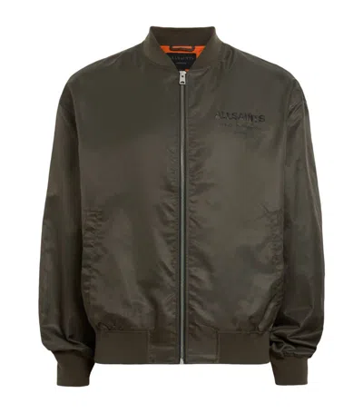 Allsaints Underground Bomber Jacket In Dull Khaki Gre