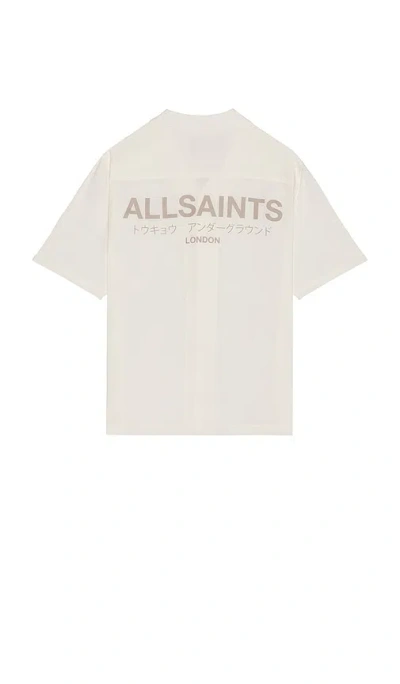 Allsaints Underground Button Down Shirt In White