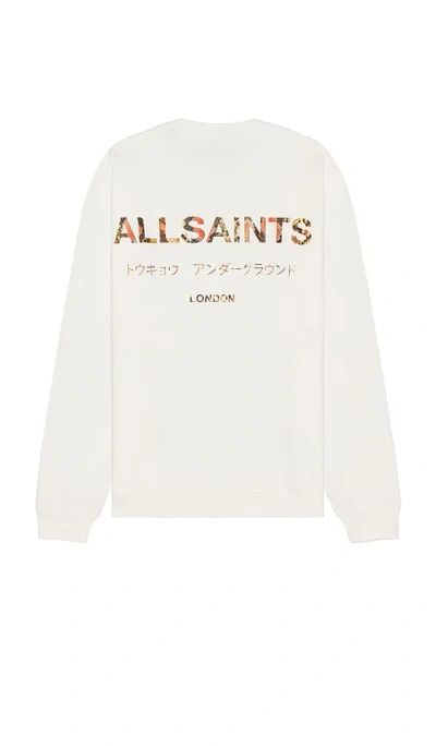 Allsaints Underground Crew Neck Sweater In White