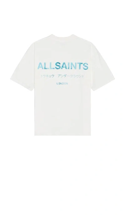 Allsaints Underground Crew Neck Tee In White