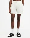 Allsaints Underground Elastic Waist Logo Swim Shorts In Chlk Wht/green