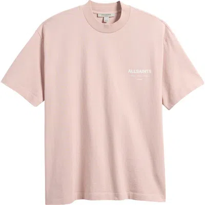Allsaints Underground Etta Cotton Graphic T-shirt In Floss Pink