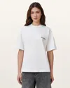 Allsaints Underground Etta Oversized T-shirt In Ashen White