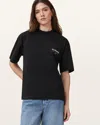Allsaints Underground Etta Oversized T-shirt In Black