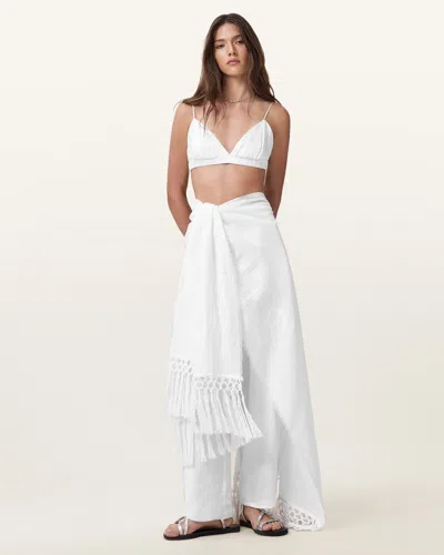 Allsaints Underground Eyelet Ruana In White