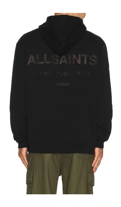 Allsaints Underground Hoodie In Blue