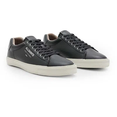 Allsaints Underground Leather Low Top Mens Lace-up Leather Casual And Fashion Sneakers In Black