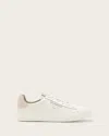 Allsaints Underground Leather Low Top Trainers In White/off White