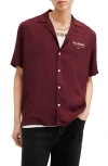 Allsaints Underground Regular Fit Camp Shirt In Mars Red