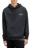 Allsaints Underground Regular Fit Hoodie In Garnet Blue