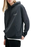 Allsaints Underground Logo Graphic Hoodie In Pearl Grey