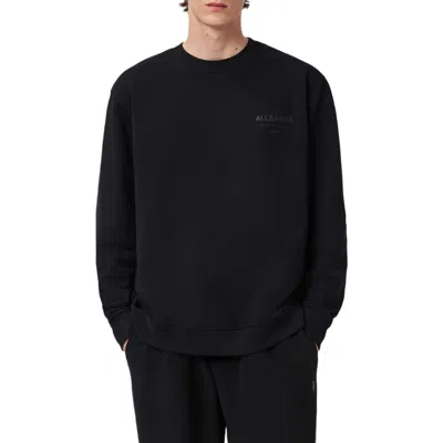Mens Jet Black Xander Branded-print Cotton-jersey Sweatshirt Xxl In Multi from AllSaints