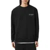Allsaints Organic Cotton Underground Sweatshirt In Jet Black/blue