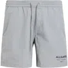 Allsaints Mens Underground Logo-print Recycled-polyamide Swim Shorts Machine Grey