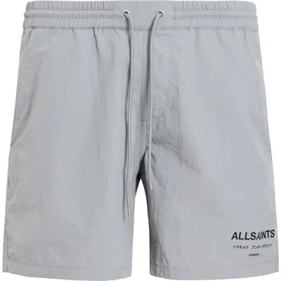 ALLSAINTS ALLSAINTS UNDERGROUND LOGO PRINT SWIM TRUNKS