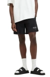 Allsaints Mens Jet Black Underground Logo-print Recycled-polyamide Swim Shorts Xl In Jet Black